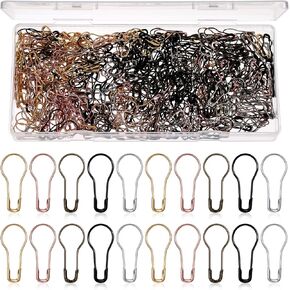 500 Pcs Metal Pins Safety Bulb Pins Crochet Stitch Markers Crochet Accessories and Supplies with Storage Box for Sewing Knitting Making and DIY Project