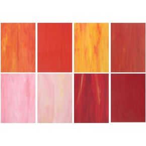 MECCANIXITY 8 Sheets Stained Glass Sheets,4 x 6 Inch Variety Mosaic Glass Tiles for DIY Projects Home Crafts Decoration,Red Series