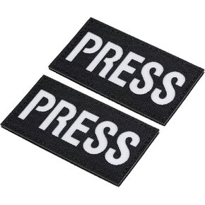 PATIKIL Glow in The Dark Press Patch 2x3.5", 2 Pcs Hook and Loop Fastener Applique Armband Badges for Clothes Backpack, White