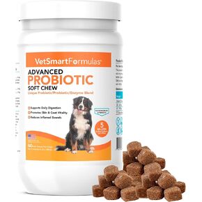 Advanced Probiotic Soft Chews for Dogs - Veterinarian-Strength Probiotic Support for Optimal Health – with 10 Billion CFUs Per Dose