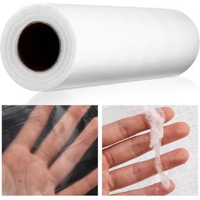 Pushglossy 12 Inch x 60 yd Roll Wash Away Water Soluble Embroidery Stabilizer and Topping Tear Away Machine Embroidery Stabilizer Lightweight Cut into Various Sizes for Machine and Hand Sewing