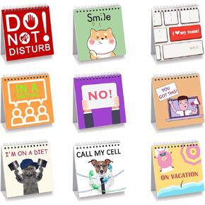 Office Desk Sign,Funny Desk Signs,30 Different Fun and Flip-Over Messages for Office Present,Office Desk Accessories,A Present for colleague,Mother's Day, Father's Day,Christmas Day（4.7" x 4.7"）
