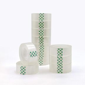 AIMI 12 Rolls Transparent Tape Refills Clear Tape with Tape Dispenser, All-Purpose Transparent Glossy Tape for Office, Home, School