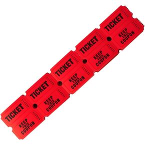 Raffle Tickets - Tickets for Classroom Company Event Reward Entry Events Carnival Concert Parties Fundraisers Prizes 200 Pieces Red