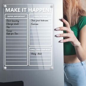 To Do List White Board Magnetic Dry Erase Whiteboard for Fridge Daily Planner for Office School Home Classroom