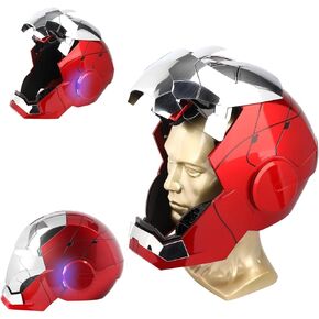 Iron-Man MK 5 Wearable Electronic Helmet with Voice & Remote Control, LED Eyes & Sound Effects - Perfect Superhero Cosplay, Movie Prop, and Collectible for Adults - Ideal Gift for Halloween，Christmas