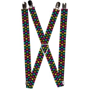 Buckle-Down unisex adults Buckle-down - Paws Suspenders, Paws, One Size US