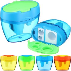 Tenceur 4 PCS Sharpeners قلم رصاص 3 ثقب يدوي مضغوط ملون ملون محمولة محمولة قلم القلم القلم البلاستيكية المحمولة