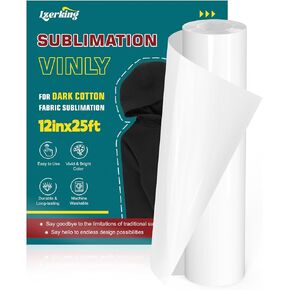 Lzerking Sublimation Htv for Dark Fabric 12in x 25ft Matte Sublimation Vinyl for Cotton Shirts, DIY Gifts, Easy Subli Heat Transfer Vinyl Compatible with xTool M1, Cricut Cutting Machines
