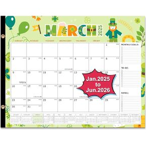 Desk Calendar 2025-2026, 18 Months Large Calendar from January 2025 to June 2026 - Size 22" x 17" for Organized Planning, Desktop/Wall Monthly Calendar for Office, Home, School, 12 Different Holiday Themes
