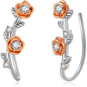 Dreamboat Daisy Earrings Daisy Ear Climbers Earrings for Women Sterling Silver Daisy Crawler Earrings Jewelry for Women