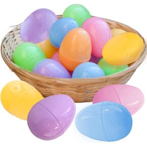 GiftExpress Pastel Color Easter Eggs - 50 Piece Assorted Bulk 2.3" x 1.75" Plastic Eggs w/ Hinge - Adult & Kid Party Toys for Gift Baskets or Egg Hunt Decor