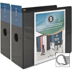 Business Source 2 Pack,Office Binder 5-Inch Slant D-Ring View Binder - Black (BSN28451)