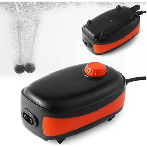 FEDOUR 4W 5W Aquarium Air Pump, Dual Outlets Oxygen Pump, Ultra Quiet Aquarium Bubbler for up to 200 Gallon Fish and Turtle Tank (5W for 20-200gallon)