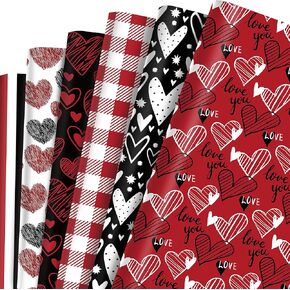 Anor WishLife Valentines Wrapping Paper,Heart Wrapping Paper,Valentines Party Decorations for Gift,Office,Home,Classroom(12 sheet)