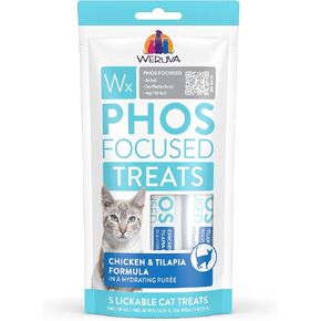 تركز Weruva WX PHOS ، وعلاج الدجاج والبلطي القابل لعق ، أنبوب 0.5 أوقية ، حزمة 5
