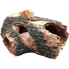 Resin Simulation Tree Hideout, Reptile Tank Accessories, Hermit Crab Climbing Toy, Terrarium Habitat Decor for Hermit Crab, Spider, Gecko Bearded Dragon, Snake