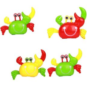 4pcs Wind Up Toys Clockwork Crabs Toys for (Red Green Yellow Random)