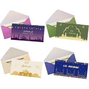 20 عيد المبدع مبارك 4 أنماط eidi مظاريف نقد للأطفال من أجل عيد الفطر أو العيد آدها 6.3 "× 3.1"