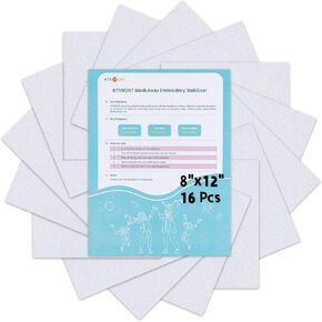Water Soluble Stabilizer for Embroidery- 16 Pcs 8"x12" Stick and Stitch Embroidery Paper Wash Away, Embroidery Paper Wash Away Embroidery Transfer Paper, Idea for Printing or Drawing Patterns