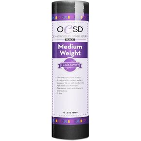 OESD Medium Weight Tear Away Embroidery Stabilizer Black 10" x 10 Yd Roll