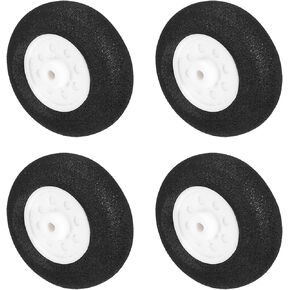 MECCANIXITY RC Airplane Wheels 1" OD x 0.35" T Aircraft Sponge Wheels Foam Wheel Replacement for DIY RC Model Plane 4 Pcs