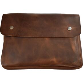 Vintage Folder Document Holder Handmade from Full Grain Leather, File Case, Document Portfolio & Binder Strapless Carry On Bag, Office & Work Essentials :: Bourbon Brown