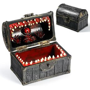 DNDND Mimic Chest Dice Storage Box Large Size Holds 6 Sets of Polyhedral Dice Great Gift for Dungeons and Dragons Players DM Masters RPG Gaming
