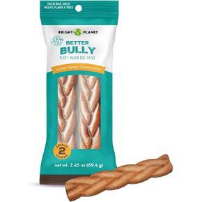 | Better Bully Vegan Dog Chews 2ct Small | Long Lasting Chew | Hypoallergenic Allergy- Friendly Plant-Based | Made in USA