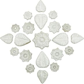 500g/1.1lb Ceramic Mosaic Tiles for Crafts,3 Size Flowers & Leaves Ceramic Mosaic Tiles Pieces for Home Decoration or DIY Crafts,Such as Mosaic Coasters, vases, Picture Frames, Cups (Ice Crack Green)