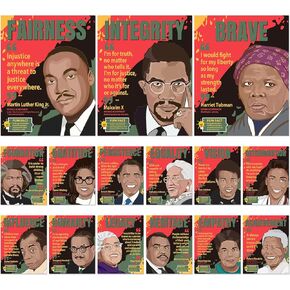 Eshwb Black History Month Decorations Posters Black History Month Bulletin Board Decorations, Black History Month Posters for Classroom, African American Traditional Festival Decor