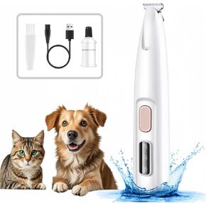 Dog Paw Trimmer Electric Dog Trimmer for Paws,Rechargeable Low Noise Waterproof Micro Precision Cordless Grooming Clipper with LED for Safe Pet Grooming Ears Rump Face Eye Paw Hair Trimmer for Pets