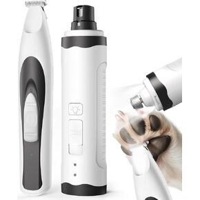 Oneisall Dog Nail Trimmers و Dog Paw Trimmer و Dog Nail Grinder Kit - سرعتان ، LED Light ، بطارية 2000 مللي أمبير قابلة لإعادة شحنها ،