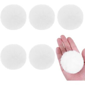 JJUNW 6 Pcs Pom Poms Faux Fur Pom Pom Balls Round Fluffy Pompoms for Hat Shoes Garment DIY Handmade Crafts Wedding Accessories(White)