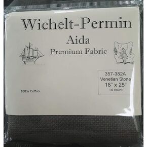 Wichelt Permin Premium AIDA Cross Stitch Fabric 14 Count Venetian Stone 18" x 25"