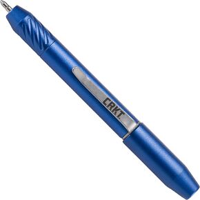 CRKT Techliner Super Shorty: Everyday Carry Pen, Blue Anodized Aluminum with Schmidt MegaLine 4889 M Cartridge, Pocket Clip, and Magnetic Cap TPENBOND2