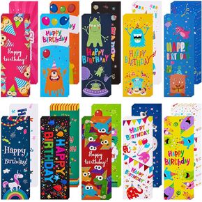 Tenare 100 Pieces Happy Birthday Bookmarks Laminated Imaginative Colors and Patterns for Students Classroom Stationery Supplies