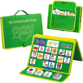 Pecs Visual Communication Book, Communication Board for Nonverbal Kids, 203 Organ Counting Animals Communication Cards, Autism Speech Therapy Materials, Toddler Behavior Book for Home School
