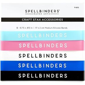 Spellbinders Craft STAX Medium Bands-5-pack Silicone Bands, Metal