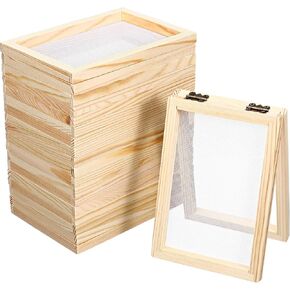 BESPORTBLE Mould and Deckle for Paper Making Wooden Paper Making Frame and Screen - A5 Size Mould and Deckle for DIY Paper Craft - Screen Printing Handcraft Projects