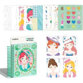 MiDeer Fashion Design Sketchbook with Watercolor Painting, Princess Dress-up Activity Book with Stencils and Stickers, Make-Up Fashion Designer Kits for Kids 5 6 7 (Lady Tea Party)