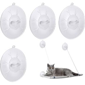 4 Pieces Cat Window Perch Suction Cup Powerful Cat Window Bed Seat Replacement Suction Cup Clear PVC Sucker Pads for Cat Hammocks Cat Window Seat Cat Perch