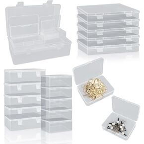 LANIAKEA 64PCS Small Plastic Containers with Lids, Mini Plastic Craft Storage Boxes Clear Bead Organizer Small Storage Container Box for Collecting Small Items, Beads, Game Pieces