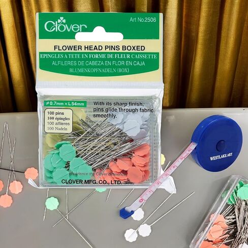 Flat Head Pins, 1.28 Oz, (300 Pins Total) 3-Pack, Bundle with Fabric Measuring Tape, 54Mm Steel Flat Flower Head Pins for Quilting, Sewing & Crafting (Pack of 3) in Saudi Arabia