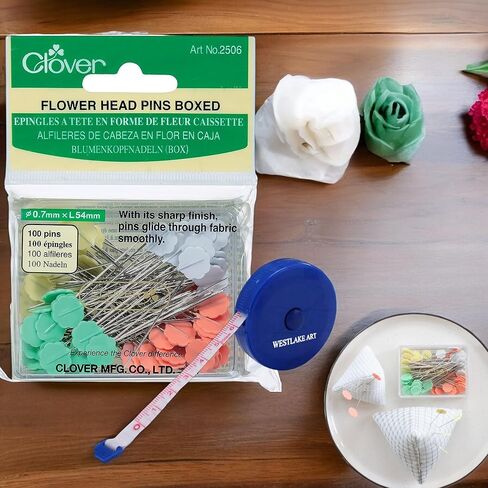 Flat Head Pins, 1.28 Oz, (300 Pins Total) 3-Pack, Bundle with Fabric Measuring Tape, 54Mm Steel Flat Flower Head Pins for Quilting, Sewing & Crafting (Pack of 3) in Saudi Arabia