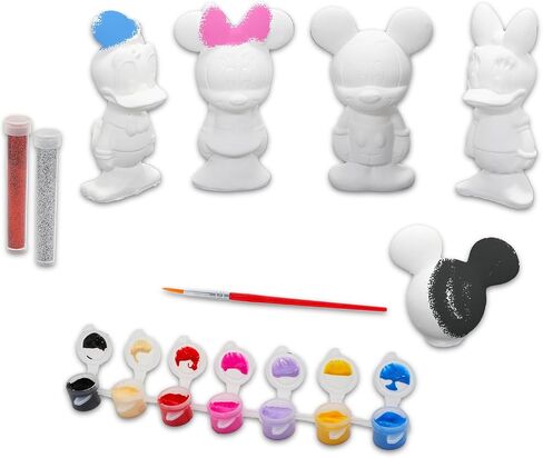 Mickey and Friends Paint Your Own Figurines Set for Kids - Bundle with DIY Painting Set Featuring Mickey, Minnie, Donald, More Plus Stickers | Paint Your Own Disney Figures for Kids in Saudi Arabia