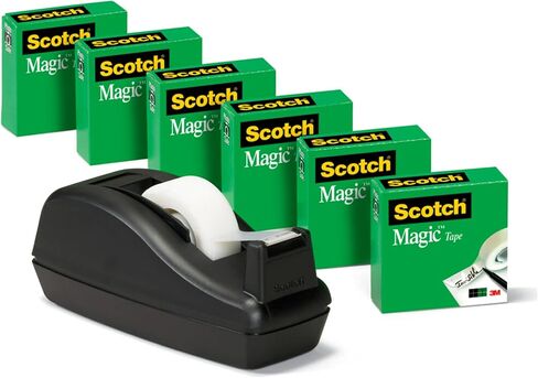 Scotch Magic Tape, 6 Rolls with Dispenser, Numerous Applications, Invisible, Engineered for Repairing, 3/4 x 1000 Inches, Boxed (810C40BK) in Saudi Arabia