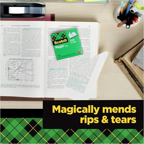 Scotch Magic Tape, 6 Rolls with Dispenser, Numerous Applications, Invisible, Engineered for Repairing, 3/4 x 1000 Inches, Boxed (810C40BK) in Saudi Arabia