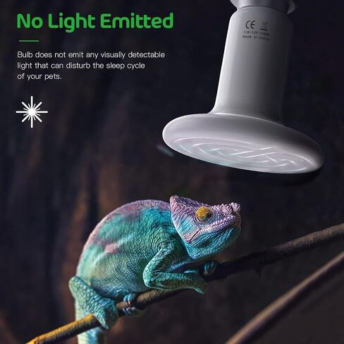 Simple Deluxe 150W Reptile Heat Bulb and 8.5 inch Clamp Light, 40-108℉ Digital Thermostat Controller and Thermometer Included, for Amphibian Pet & Incubating Chicken, Silver in Saudi Arabia