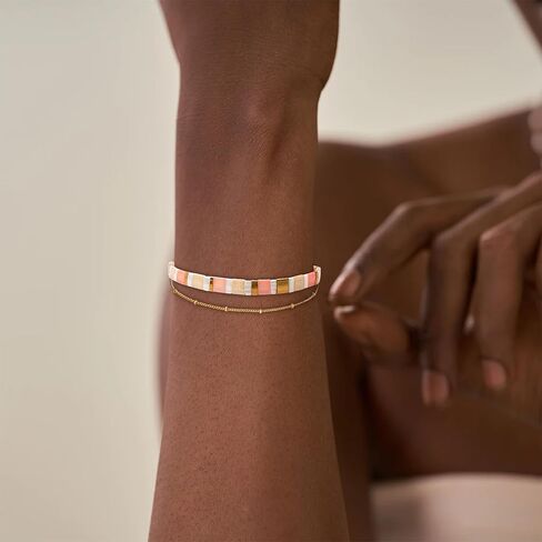 Tila Tile Beaded Bracelet for Women Boho Bracelets Jewelry Gifts Stackable Stretch Bracelets Gold Bracelet Stack Cute Jewelry Stocking Stuffers for Women in Saudi Arabia